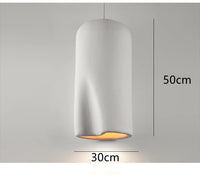 Suspension Wabi Sabi en polystyrène fait main - Bois et LED E27