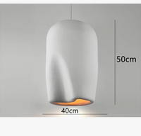 Suspension Wabi Sabi en polystyrène fait main - Bois et LED E27