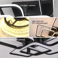 FANPINFANDO | Rectangle acrylique aluminium plafond moderne à LEDs lumières  | Marco Lucetti