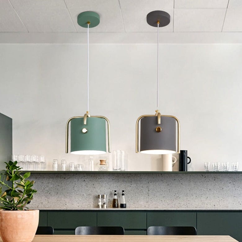 Figaria - Suspension métallique colorée & touche dorée | Marco Lucetti