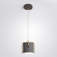 Figaria - Suspension métallique colorée & touche dorée | Marco Lucetti Gris