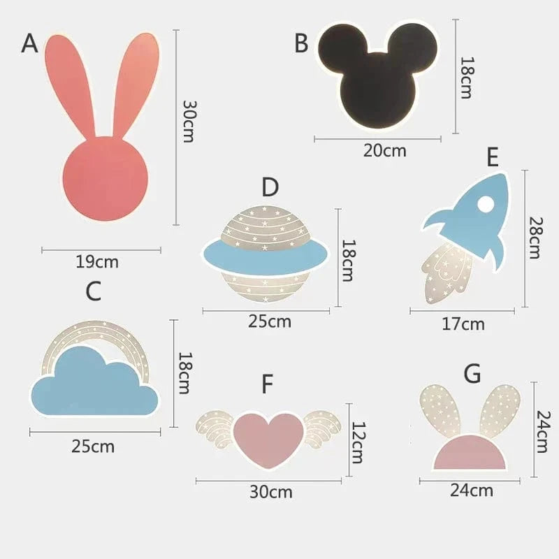 Fille Enfant Chambre Décor Éclairage de Nuit Lapin Rose | Marco Lucetti