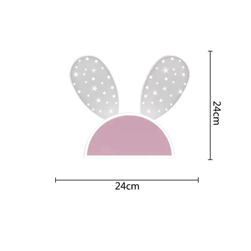 Fille Enfant Chambre Décor Éclairage de Nuit Lapin Rose | Marco Lucetti F / Blanc froid (5 500-7 000 K).