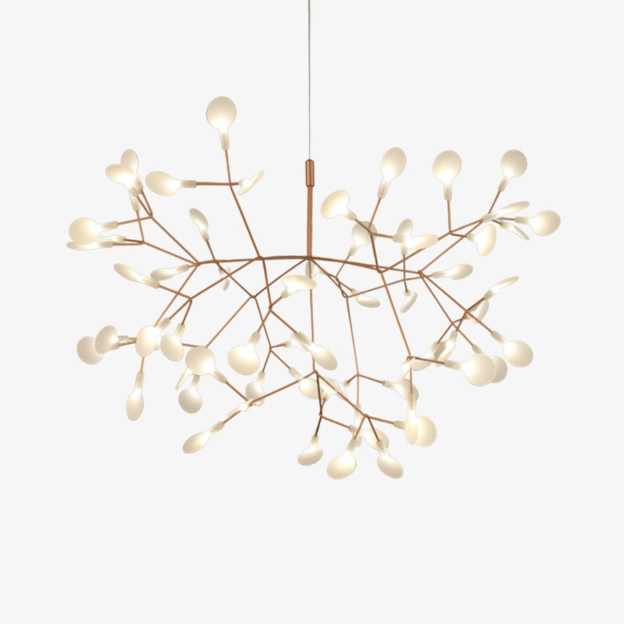 Suspension Design LED Arbre Doré - Maison Élégante