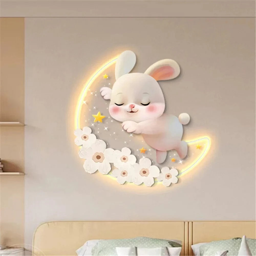 Fraise Lapin - Lampe Murale LED Acrylique pour Chambre Enfants | Marco Lucetti