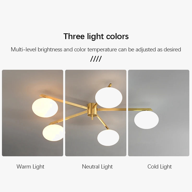 Galet Crème Suspension Luminaire LED en Verre Français Cuivre - Édition Luxe
