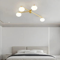 Galet Crème Suspension Luminaire LED en Verre Français Cuivre - Édition Luxe | Marco Lucetti