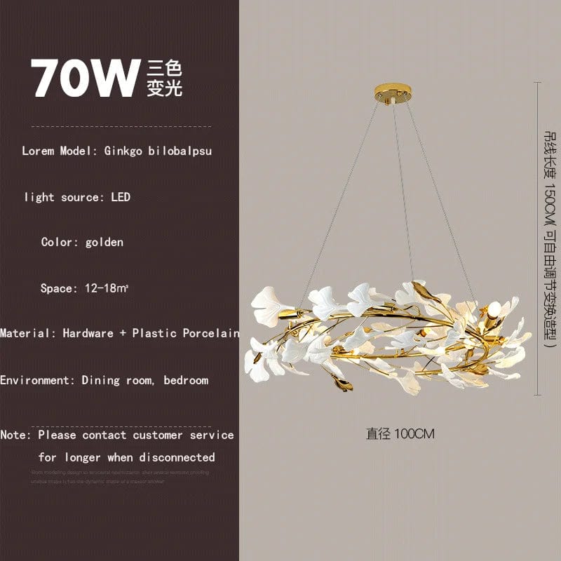 Ginkgo - Collection Atmosphère Luxe de Loft Hall d'Hôtel | Marco Lucetti A D100cm