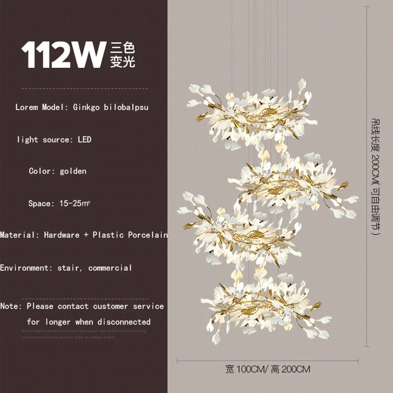 Ginkgo - Collection Atmosphère Luxe de Loft Hall d'Hôtel | Marco Lucetti L100cm H200cm