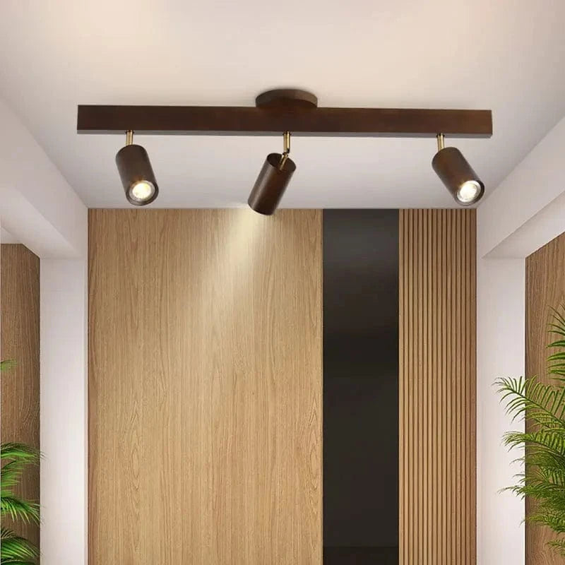 Grain de Bois Deluxe : Lustres LED avec Projecteur pour Salon Chambre Plafonniers Noir - Luminaire Cuisine | Marco Lucetti