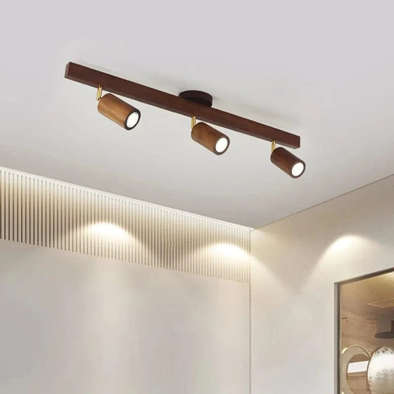 Grain de Bois Deluxe : Lustres LED avec Projecteur pour Salon Chambre Plafonniers Noir - Luminaire Cuisine | Marco Lucetti