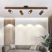 Grain de Bois Deluxe : Lustres LED avec Projecteur pour Salon Chambre Plafonniers Noir - Luminaire Cuisine | Marco Lucetti