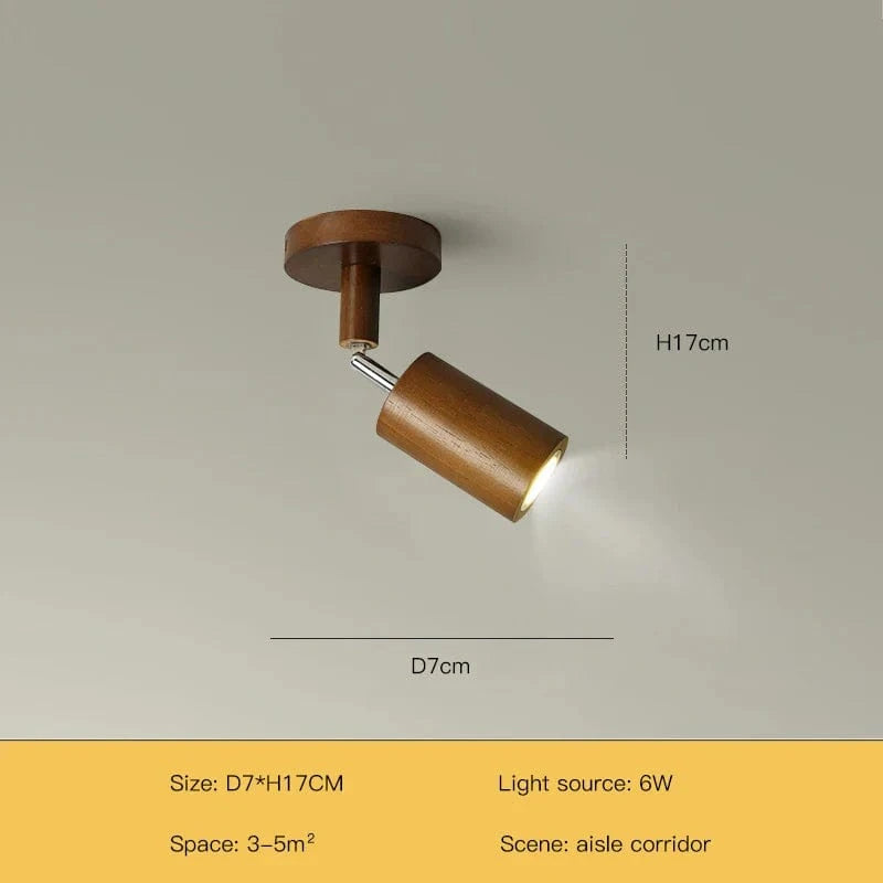 Grain de Bois Deluxe : Lustres LED avec Projecteur pour Salon Chambre Plafonniers Noir - Luminaire Cuisine | Marco Lucetti Ae tête de type 1 / Lumière froide