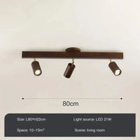 Grain de Bois Deluxe : Lustres LED avec Projecteur pour Salon Chambre Plafonniers Noir - Luminaire Cuisine | Marco Lucetti Ae tête de type 3 / Lumière froide