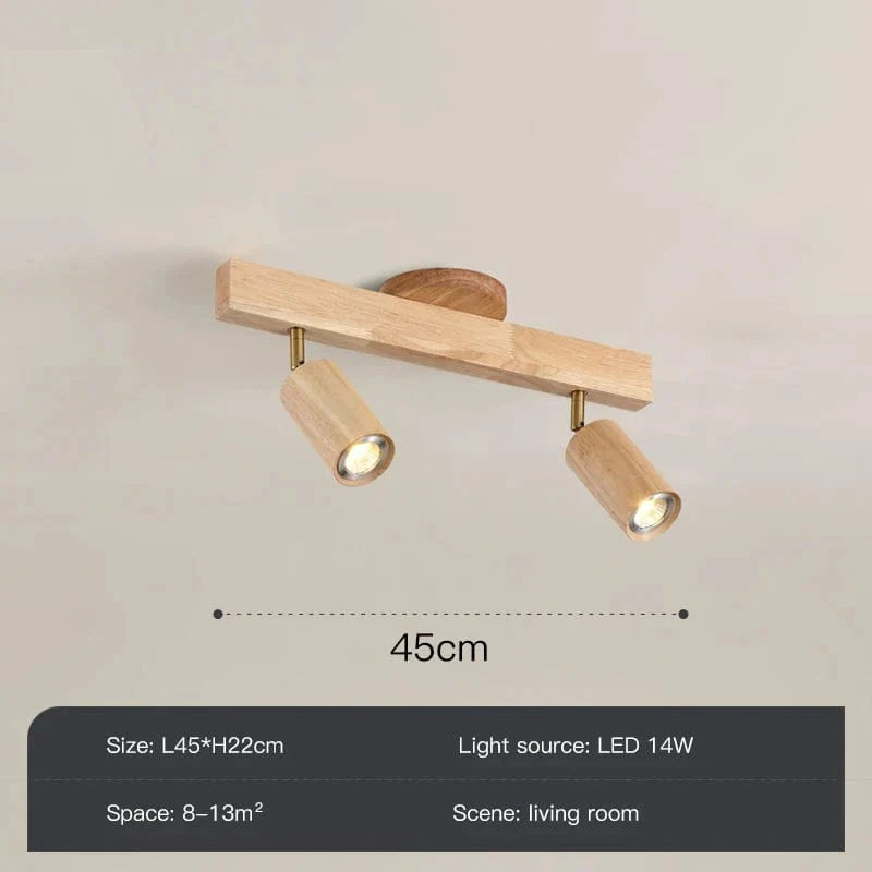 Grain de Bois Deluxe : Lustres LED avec Projecteur pour Salon Chambre Plafonniers Noir - Luminaire Cuisine | Marco Lucetti Têtes B type 2 / Lumière froide