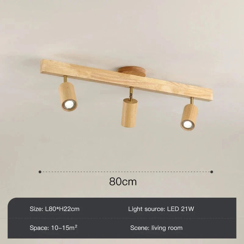 Grain de Bois Deluxe : Lustres LED avec Projecteur pour Salon Chambre Plafonniers Noir - Luminaire Cuisine | Marco Lucetti Têtes B type 3 / Lumière froide