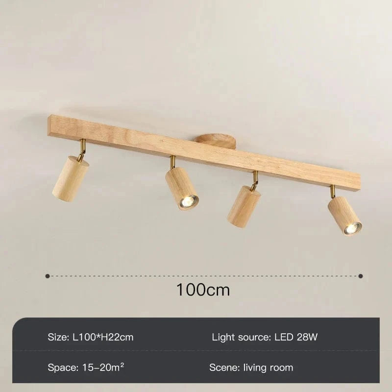 Grain de Bois Deluxe : Lustres LED avec Projecteur pour Salon Chambre Plafonniers Noir - Luminaire Cuisine | Marco Lucetti Têtes B type 4 / Lumière froide