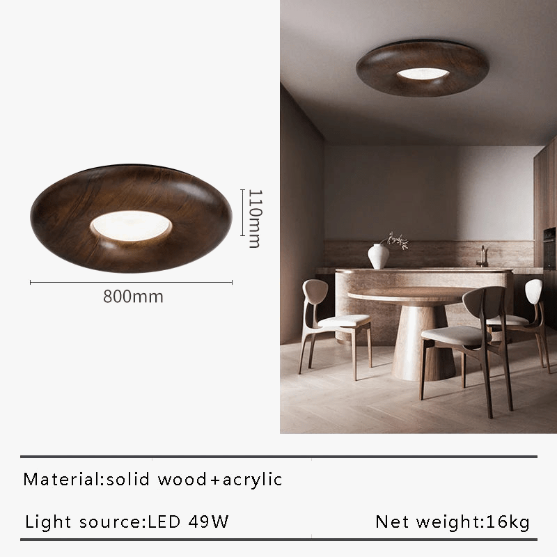 Grand lustre en bois LED design rétro Moderne | Marco Lucetti