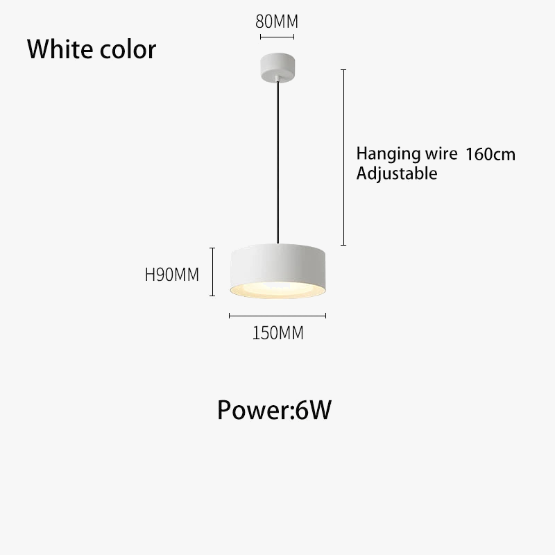 GYSLUX Suspension LED Panneau Rond Suspendu Downlight
