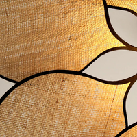 Suspension design en rotin canné floral