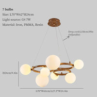 Haricots Magiques: Luminaires Loft Déco | Marco Lucetti 7 ampoules / Abat-jour blanc / Lumière blanche