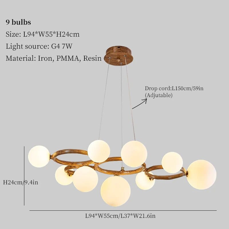 Haricots Magiques: Luminaires Loft Déco | Marco Lucetti 9 ampoules / Abat-jour blanc / Lumière blanche