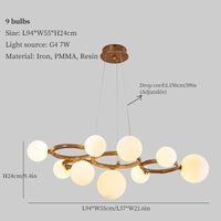 Haricots Magiques: Luminaires Loft Déco | Marco Lucetti 9 ampoules / Abat-jour blanc / Lumière blanche