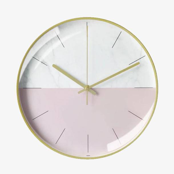 Horloge Creative Round Blanche et Rose 30cm | Marco Lucetti