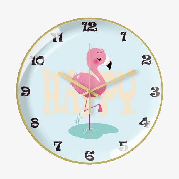 Horloge Flamant Rose Métal 30cm Happy | Marco Lucetti