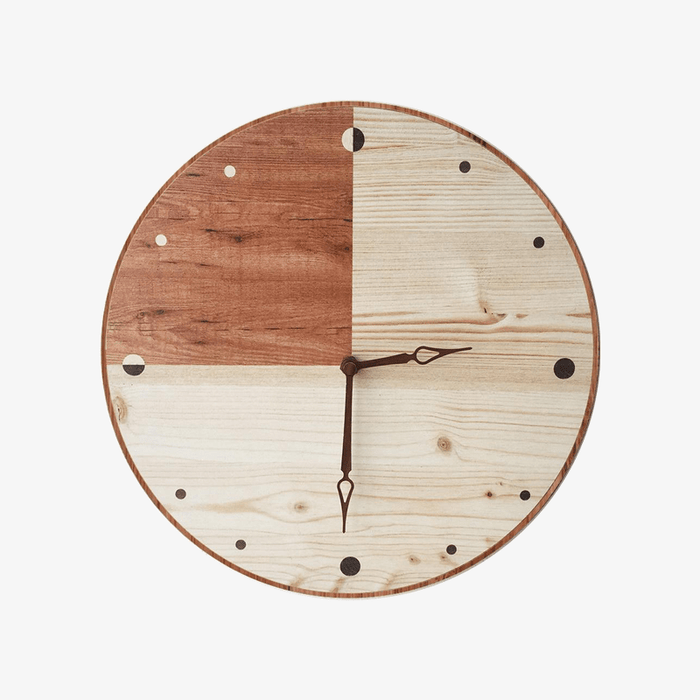 Horloge murale scandinave en bois marron 28cm Nordic Hours | Marco Lucetti