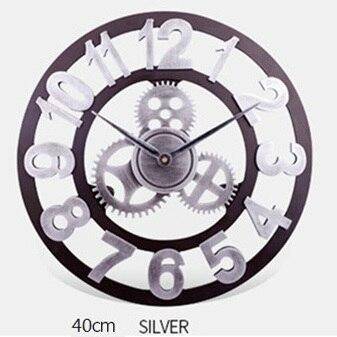 Horloge murale vintage Numeral en métal. | Marco Lucetti Argenté - Chiffres / 30cm