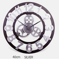Horloge murale vintage Numeral en métal. | Marco Lucetti Argenté - Chiffres / 30cm