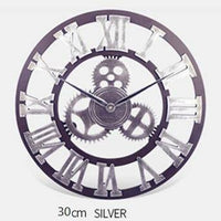 Horloge murale vintage Numeral en métal. | Marco Lucetti Argenté - Romain / 30cm