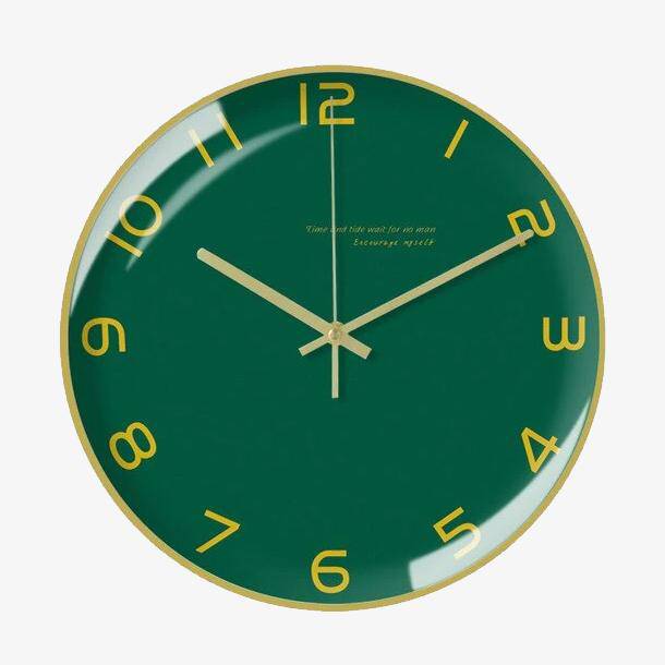 Horloge ronde vert sapin 30cm Creative Clocks | Marco Lucetti