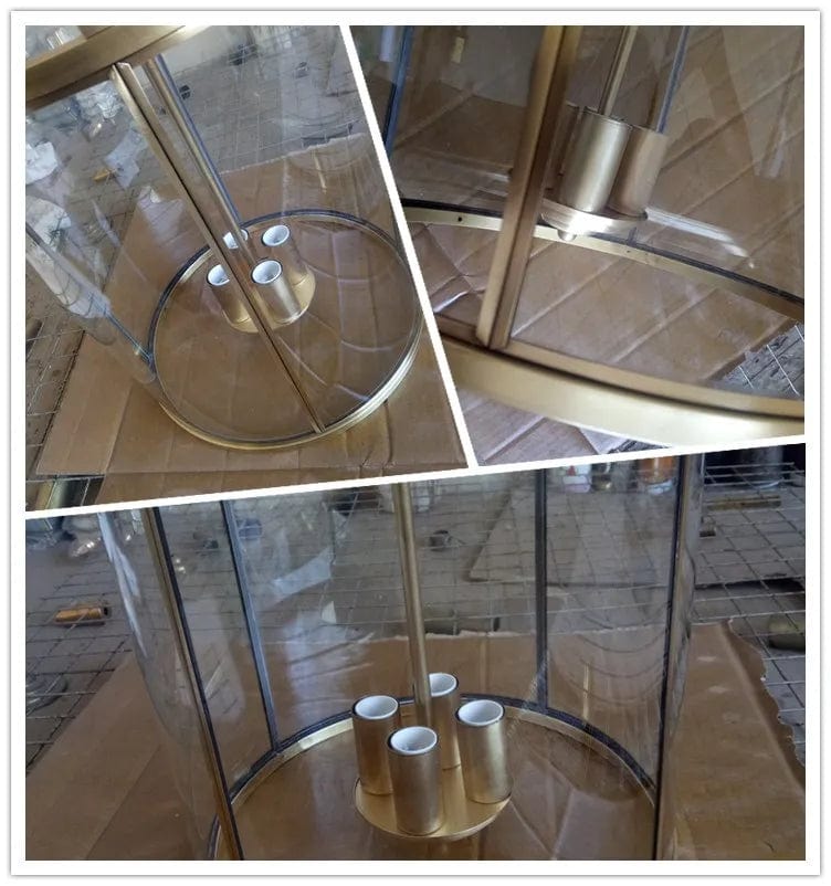 Hôtel de Style Américain: Hall, Allée, Couloir, Restaurant avec Cylindre en Verre, Cage à Oiseaux, et Lustres en Cuivre | Marco Lucetti