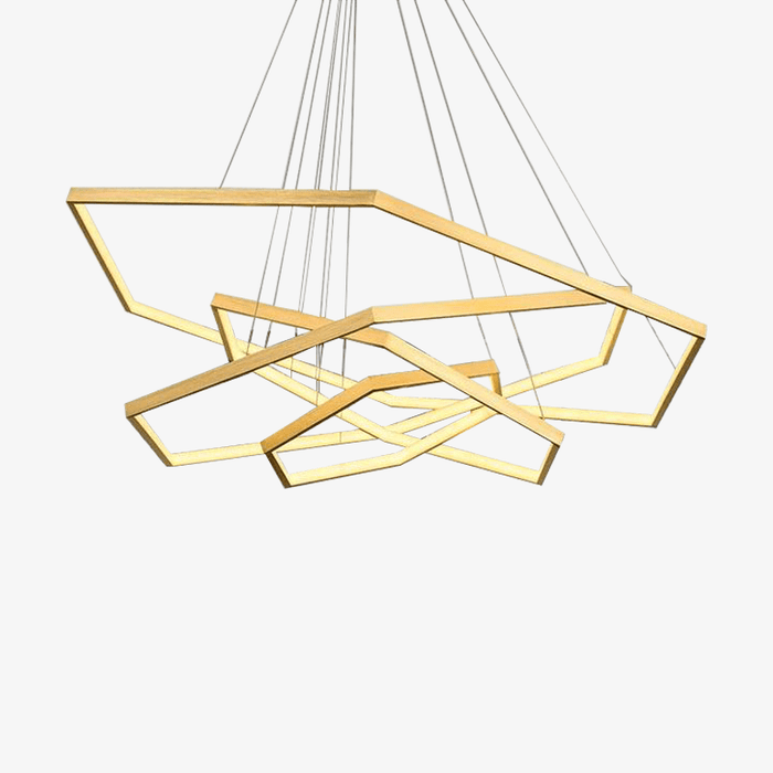 Lustre LED Géométrique Doré par Luxury