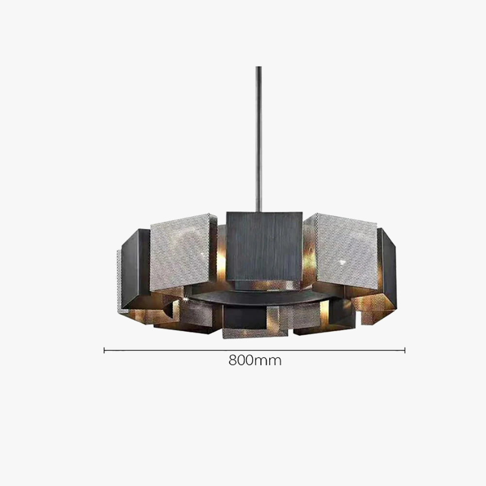 Lustre suspendu LED postmoderne en métal noir - Style industriel