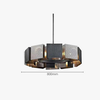 Lustre suspendu LED postmoderne en métal noir - Style industriel