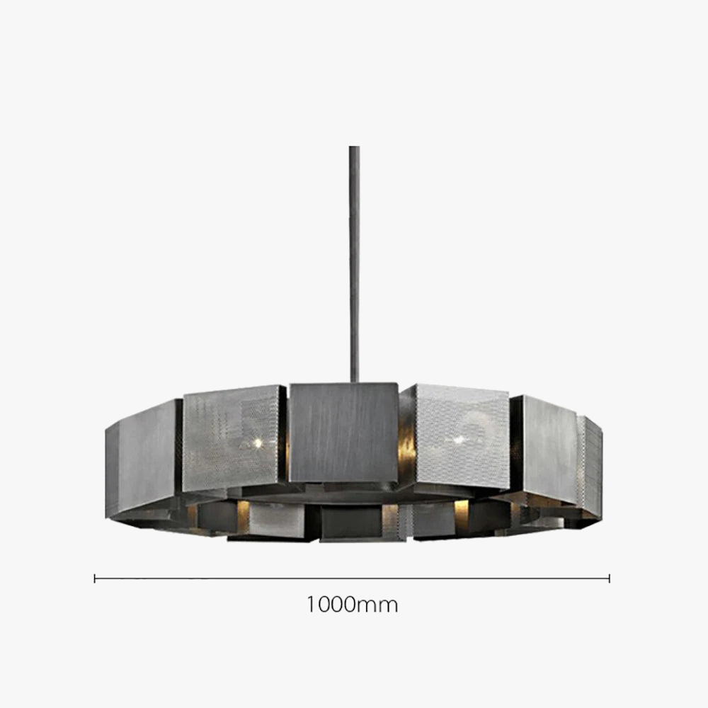 Lustre suspendu LED postmoderne en métal noir - Style industriel
