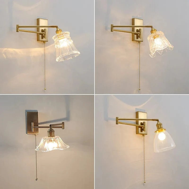 IWHD Applique Murale LED Chaîne en Verre Avec Bras Pivotant Gauche et Droit - Éclairage Moderne pour Chambre et Salon | Marco Lucetti