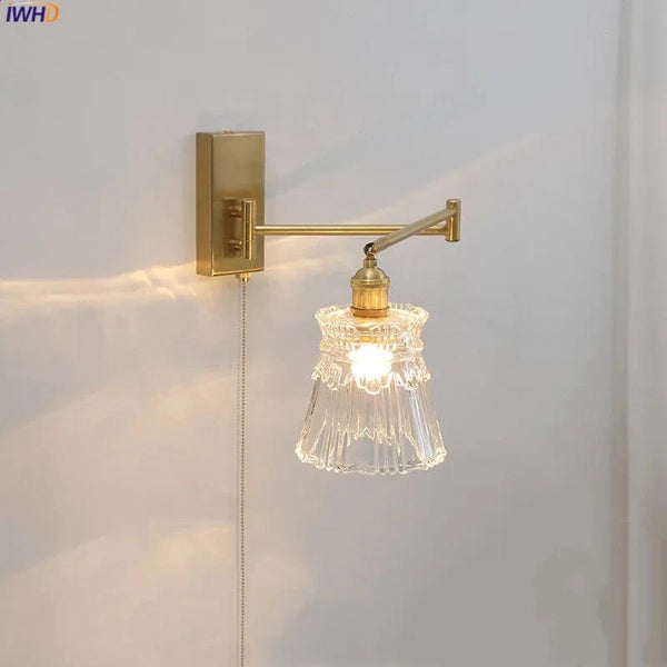 IWHD Applique Murale LED Chaîne en Verre Avec Bras Pivotant Gauche et Droit - Éclairage Moderne pour Chambre et Salon | Marco Lucetti