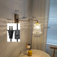 IWHD Applique Murale LED Chaîne en Verre Avec Bras Pivotant Gauche et Droit - Éclairage Moderne pour Chambre et Salon | Marco Lucetti Branchement américain