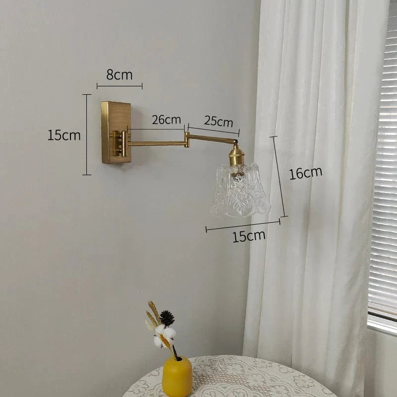 IWHD Applique Murale LED Chaîne en Verre Avec Bras Pivotant Gauche et Droit - Éclairage Moderne pour Chambre et Salon | Marco Lucetti Pas de commutateur