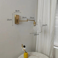 IWHD Applique Murale LED Chaîne en Verre Avec Bras Pivotant Gauche et Droit - Éclairage Moderne pour Chambre et Salon | Marco Lucetti Pas de commutateur