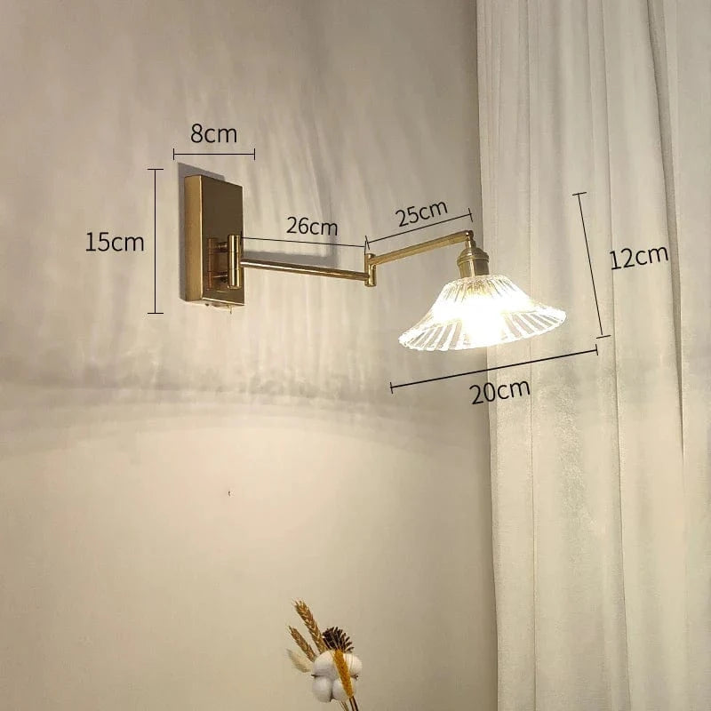 IWHD Applique Murale LED Chaîne en Verre Avec Bras Pivotant Gauche et Droit - Éclairage Moderne pour Chambre et Salon | Marco Lucetti Pas de commutateur 2