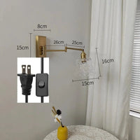 IWHD Applique Murale LED Chaîne en Verre Avec Bras Pivotant Gauche et Droit - Éclairage Moderne pour Chambre et Salon | Marco Lucetti Prise américaine 2