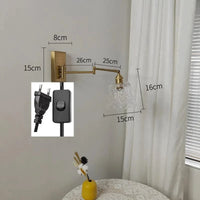 IWHD Applique Murale LED Chaîne en Verre Avec Bras Pivotant Gauche et Droit - Éclairage Moderne pour Chambre et Salon | Marco Lucetti Prise UE