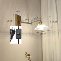 IWHD Applique Murale LED Chaîne en Verre Avec Bras Pivotant Gauche et Droit - Éclairage Moderne pour Chambre et Salon | Marco Lucetti Prise UE 2