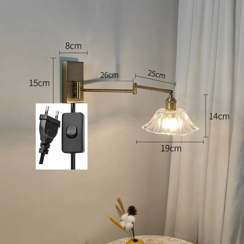 IWHD Applique Murale LED Chaîne en Verre Avec Bras Pivotant Gauche et Droit - Éclairage Moderne pour Chambre et Salon | Marco Lucetti Prise UE 3