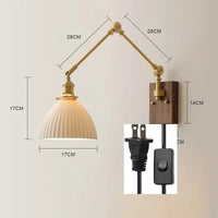 iwhd Applique murale LED pivotante en cuivre avec interrupteur à chaîne | Marco Lucetti Prise américaine 2 / 4W (max100w)